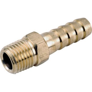 Anderson Metals 129 Series 757001-0604 Hose Adapter, 3/8 in, Barb, 1/4 in, MPT, Brass