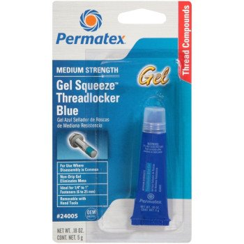 Permatex 24005 Threadlocker, Gel, Mild, Blue, 5 g