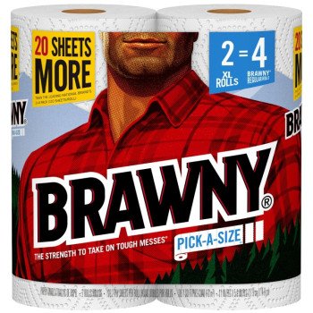 Brawny Pick-A-Size 44375 Paper Towel, 5-1/2 in L, 11 in W, 2-Ply, 2/PK