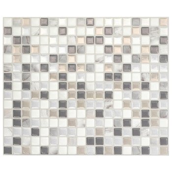 Smart Tiles Mosaik Series SM1036-4 Wall Tile, 9.64 in L Tile, 11.55 in W Tile, Straight Edge, Minimo Noche Pattern