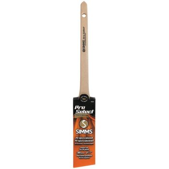 Simms 8020-38 Thin Paint Brush, 1-1/2 in W, Angle Sash Brush, 2-1/4 in L Bristle, Nylon/Polyester Bristle