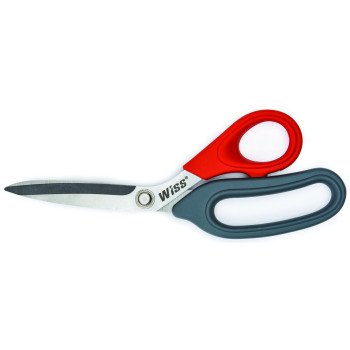 Crescent Wiss W812S Household Scissor, 8-1/2 in OAL, 3-1/2 in L Cut, Stainless Steel Blade, Gray/Red Handle
