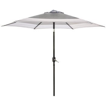 Seasonal Trends 59793 Tilt/Crank Market Umbrella, 94.4 in H, 106.2 in W Canopy, 106.2 in L Canopy, Hexagonal Canopy