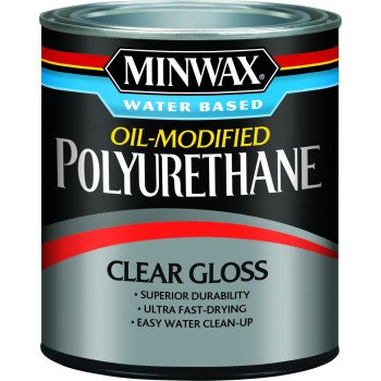 Minwax 230154444 Polyurethane, Gloss, Liquid, Clear, 0.5 pt, Can