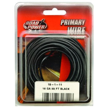 CCI 55667333 Primary Wire, 18 ga Wire, 25/60 V, Copper Conductor, Black Sheath, 33 ft L