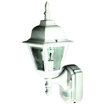 Heath Zenith Dualbrite Series HZ-4191-WH Motion Activated Decorative Light, 120 V, 100 W, Incandescent Lamp, White