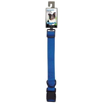 Boss Pet 2958002 Adjustable Dog Collar, 18 to 26 in L Collar, 1 in W Collar, Nylon, Blue