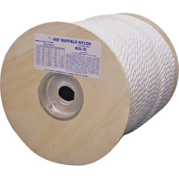 T.W. Evans Cordage 85-073 Rope, 5/8 in Dia, 300 ft L, 1144 lb Working Load, Nylon, White