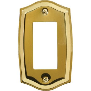 Amerelle 76RBR Wallplate, 5-1/8 in L, 3 in W, 1 -Gang, Solid Brass, Polished Brass