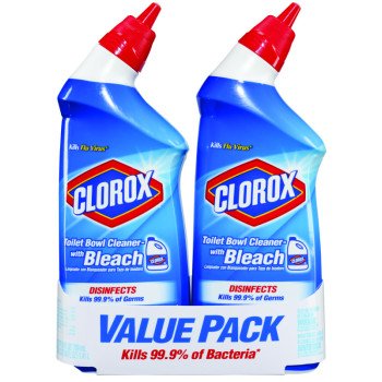 Clorox 00273 Toilet Bowl Cleaner, 24 oz, Liquid, Bleach, Crisp, Floral, Clear/Pale Green