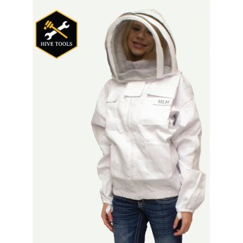 Harvest Lane Honey CLOTHSJXL-102 Beekeeper Jacket with Hood, XL, Zipper, Polycotton, White