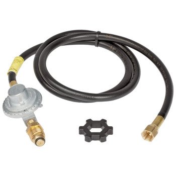 Mr. Heater F273071 Hose and Regulator Assembly, 3/8 in Connection, 5 ft L Hose, Brass