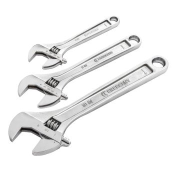 Crescent AC3PC Wrench Set, 3-Piece, Alloy Steel, Polished/Satin Chrome