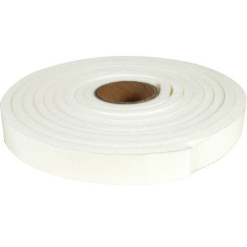 Climaloc CF12013 Foam Tape, 3/4 in W, 9.8 ft L, 1/4 in Thick, Polyethylene, White