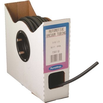 Abbott Rubber T68004003/SPVAC36 Vacuum Tubing, 50 ft L, 50 psi Pressure, Thermoplastic Rubber, Black