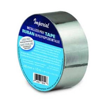 Imperial VT0513 Poly Tape, 32.8 ft L, 1.9 in W, Polypropylene Backing, Silver