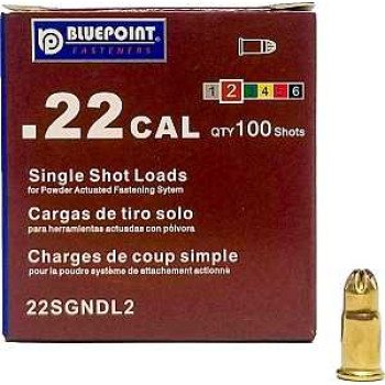 Blue Point Fasteners 22SGNDL2 Low Velocity Single Shot Load, 0.22 Caliber, Power Level: #2, Brown Code, 1-Load