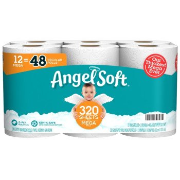 Angel Soft 79397 Toilet Tissue, 2-Ply, Paper, 12/PK