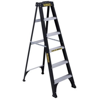 DeWALT by Louisville DXL3110 Series DXL3110-06 Step Ladder, 6 ft H, Type I Duty Rating, Fiberglass, 250 lb, 5-Step