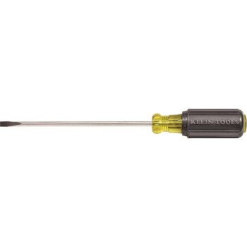 Klein Tools 601-3 Screwdriver, 3/16 in Drive, Cabinet Drive, 6-3/4 in OAL, 3 in L Shank, Rubber Handle