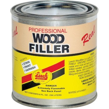 Leech Adhesives LWF-68 Wood Filler, Liquid, Solvent, Natural, 8 fl-oz Can