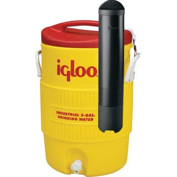 IGLOO 11863 Water Cooler, 5 gal Tank, Drip-Resistant, Recessed Spigot, Plastic, Red/Yellow