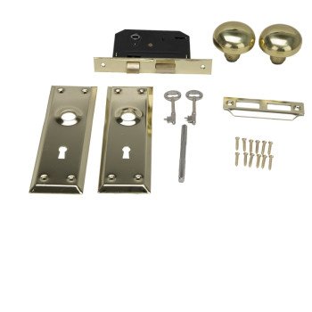ProSource 6870372-3L Mortise Interior Lockset, Polished Brass, Steel, KW1 Keyway, Brass