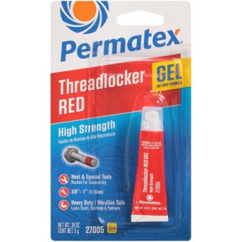 Permatex 27005 Threadlocker, Gel, Mild, Red, 5 g