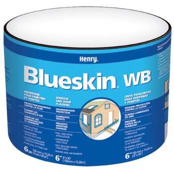 Blueskin WB BH200WB4559 Window and Door Flashing, 50 ft L, 4 in W, Blue, Self-Adhesive