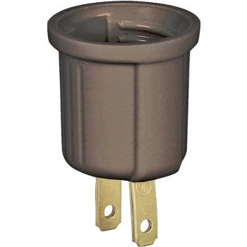 Eaton Wiring Devices BP738B Lamp Holder Adapter, 660 W, 1-Outlet, Thermoplastic, Brown
