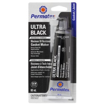 Permatex Ultra Black 59803 Silicone Adhesive Sealant, 3.35 oz Tube, Paste