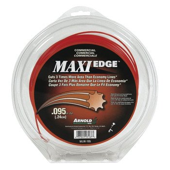 ARNOLD Maxi Edge WLM-195 Trimmer Line, 0.095 in Dia, 200 ft L, Polymer, Orange