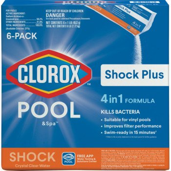 Clorox POOL & Spa Shock Plus 32606CLX Pool Chemical, 1 lb Bag, Solid, Chlorine, White