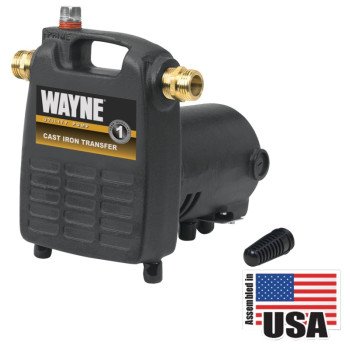 Wayne PC4 Non-Submersible Self-Priming Utility Pump, 1-Phase, 8 A, 120 V, 0.5 hp, 3/4 in Outlet, 1600 gph, Iron