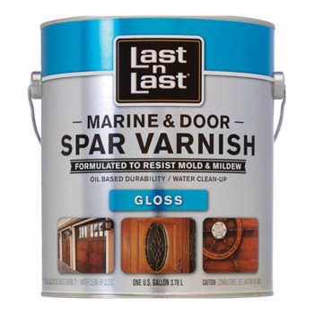 Last n Last 94001 Marine and Door Spar Varnish, Clear Gloss, Amber, Liquid, 1 gal