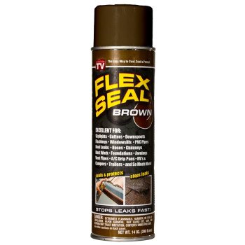 Flex Seal FSBRNR20 Rubberized Spray Coating, Brown, 14 oz, Can