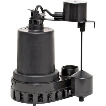 Superior Pump 92572 Sump Pump, 4.9 A, 120 V, 0.5 hp, 1-1/2 in Outlet, 55 gpm, Thermoplastic