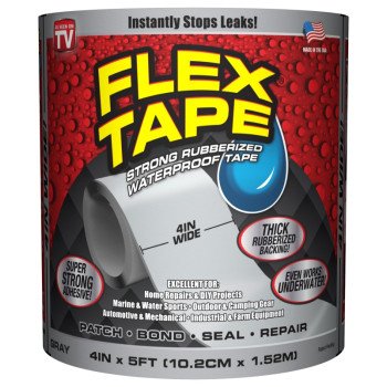 Flex Seal TFSGRYR0405 Repair Tape, 5 ft L, 4 in W, Gray