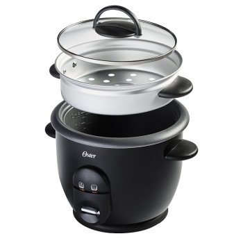 Oster DiamondForce 2109987 Rice Cooker, 6 Cup Capacity, 700 W, 10 in L, Metal/Plastic, Black