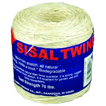 T.W. Evans Cordage 15-209 2-Ply Twine, 300 ft L, Sisal, Natural