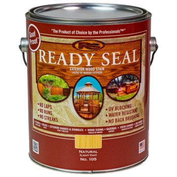 Ready Seal 105C Exterior Wood Stain and Sealer, Natural (light oak), Liquid, 1 gal