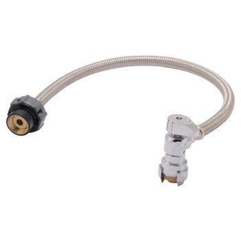 Reliance Worldwide 24657Z Braided Faucet Connector, Flexible, 1/2 in Inlet, 1/2 in Outlet, Stainless Steel Tubing