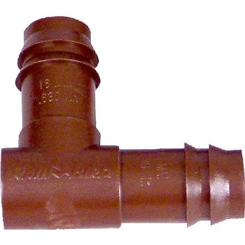 Rain Bird BE50/4PK Drip Irrigation Elbow, 1/2 in Connection, Barb, Plastic, Brown