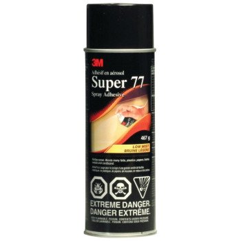 3M Super 77 77-CCVOC30-EF Spray Adhesive, Fruity, Cream, 467 g Aerosol Can
