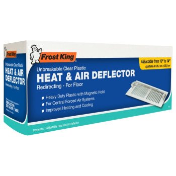 Frost King HD7 Heat and Air Deflector, 10 to 14 in L, 12-1/2 to 16 in W, Plastic, Clear