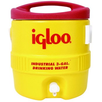 IGLOO 400 Series 00000431 Water Cooler, 3 gal Tank, Drip Resistant Spigot, Polyethylene, Red/Yellow