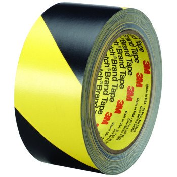 3M 5702 High-Performance, 36 yd L, 2 in W, Vinyl Backing, Black/Yellow