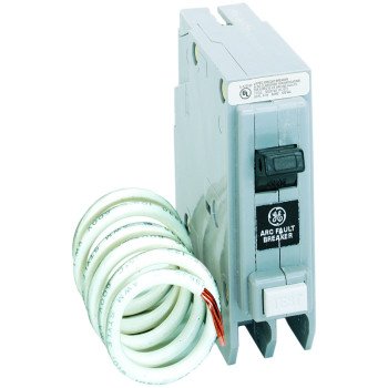 GE THQL1115AFP2 Circuit Breaker, AFCI, 15 A, 2-Pole, 120/240 V, Plug
