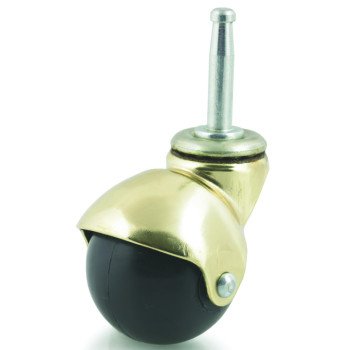 Dh Casters C-H15S1BR Ball Caster, 1-1/2 in Dia Wheel, Rubber Wheel, 90 lb, Metal Housing Material