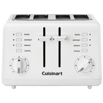 Cuisinart CPT-142C Electric Toaster, 4 Slice/Hr, Manual Control, Plastic, White